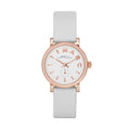 Marc Jacobs Baker White Dial White Leather Strap Watch for Women - MBM1284