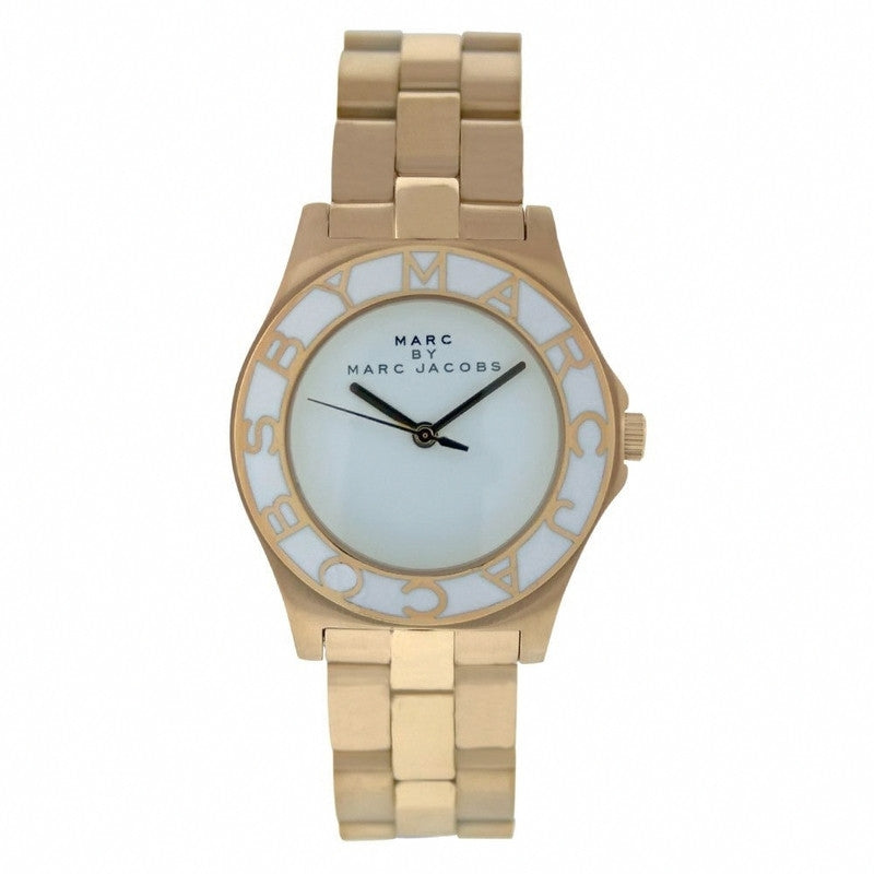  Shop Authentic Marc Jacobs Blade White Dial Gold Steel Strap Watch for Women - MBM3050 - Luxxuri
