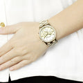 Marc Jacobs Henry Chronograph Gold Dial Gold Steel Strap Watch for Women - MBM3105