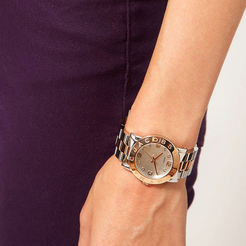  Shop Authentic Marc Jacobs Amy Silver Dial Two Tone Steel Strap Watch for Women - MBM3194 - Luxxuri