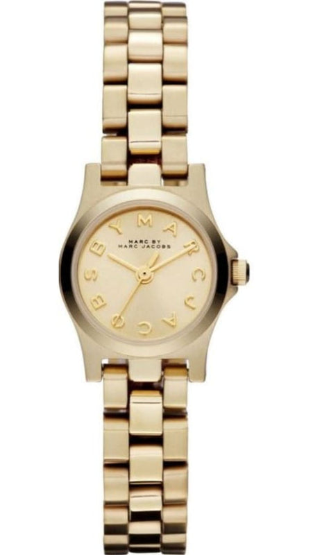  Shop Authentic Marc Jacobs Henry Dinky Gold Dial Gold Steel Strap Watch for Women - MBM3199 - Luxxuri
