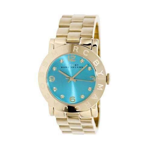  Shop Authentic Marc Jacobs Amy Dinky Blue Dial Gold Steel Strap Watch for Women - MBM3229 - Luxxuri