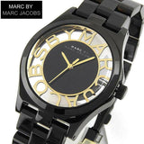  Shop Authentic Marc Jacobs Henry Transparent Black Dial Black Steel Strap Watch for Women - MBM3255 - Luxxuri