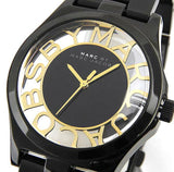  Shop Authentic Marc Jacobs Henry Transparent Black Dial Black Steel Strap Watch for Women - MBM3255 - Luxxuri