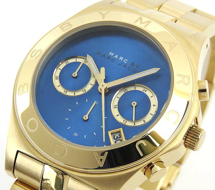  Shop Authentic Marc Jacobs Blade Chronograph Blue Dial Gold Steel Strap Watch for Women - MBM3307 - Luxxuri