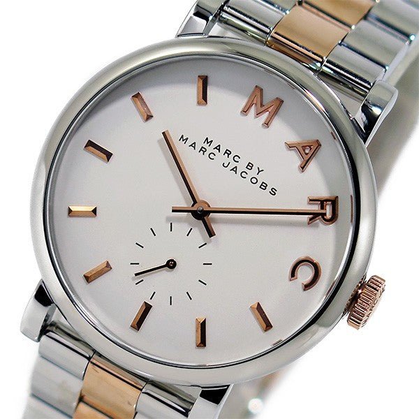  Shop Authentic Marc Jacobs Baker White Dial Two Tone Steel Strap Watch for Women - MBM3312 - Luxxuri