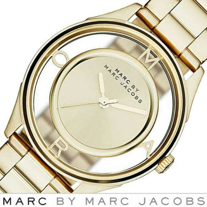  Shop Authentic Marc Jacobs Marc Tether Transparent Gold Dial Gold Steel Strap Watch for Women - MBM3413 - Luxxuri