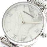  Shop Authentic Emporio Armani Gianni T Bar White Marble Dial Silver Steel Strap Watch For Women - AR11170 - Luxxuri