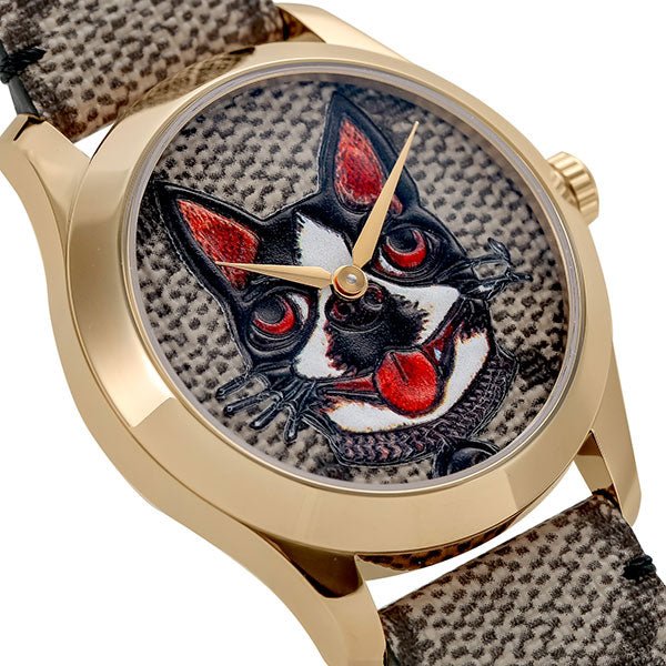  Shop Authentic Gucci G-Timeless Brown Dial Brown Leather Strap Unisex Watch - YA1264057 - Luxxuri