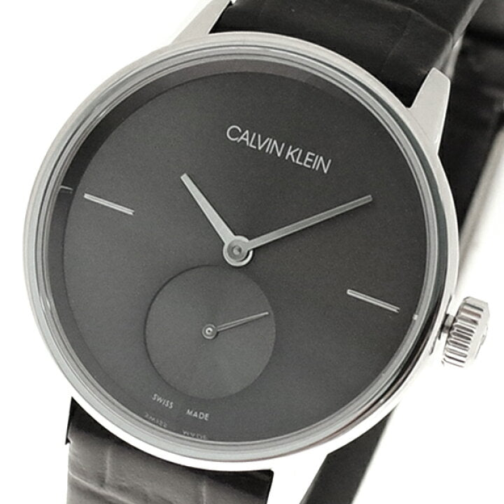  Shop Authentic Calvin Klein Accent Black Dial Black Leather Strap Watch for Women - K2Y231C3 - Luxxuri