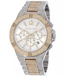  Shop Authentic Michael Kors Lennox Pave Crystals Chronograph White Dial Two Tone Steel Strap Watch for Men - MK9150 - Luxxuri