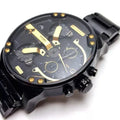  Shop Authentic Diesel Mr. Daddy 2.0 Black Dial Black Steel Strap Watch For Men - DZ7435 - Luxxuri