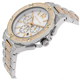  Shop Authentic Michael Kors Lennox Pave Crystals Chronograph White Dial Two Tone Steel Strap Watch for Men - MK9150 - Luxxuri