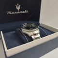  Shop Authentic Maserati SFIDA Chronograph Black Dial Silver Steel Strap Watch For Men - R8853140005 - Luxxuri