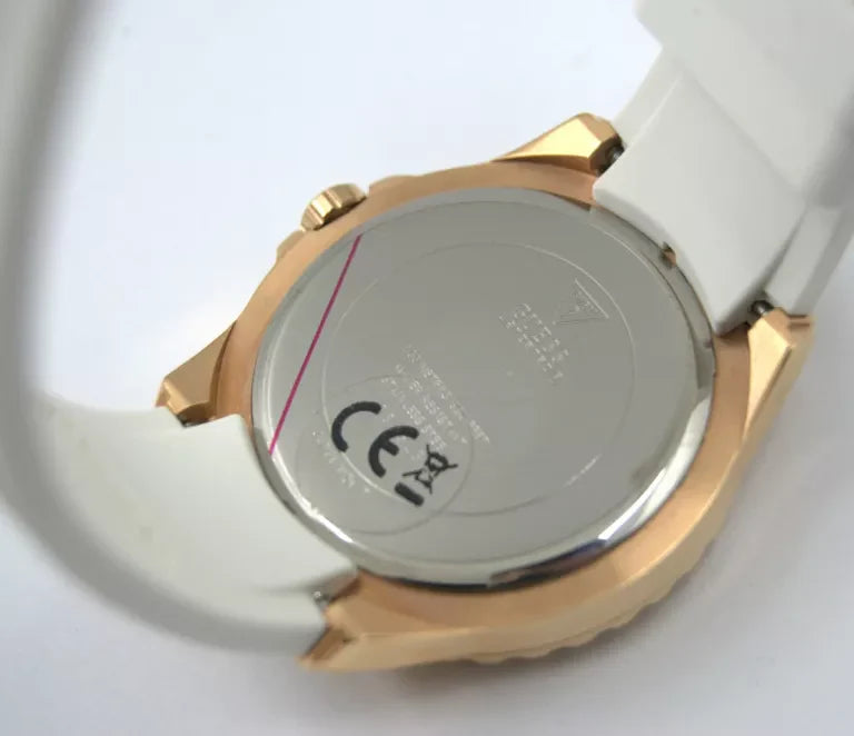  Shop Authentic Guess Starlight Diamonds White Dial White Rubber Strap Watch for Women - W0846L5 - Luxxuri