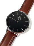  Shop Authentic Daniel Wellington Classic Petite St Mawes Black Dial Brown Leather Strap Watch For Women - DW00100181 - Luxxuri