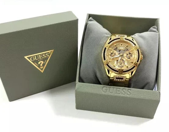  Shop Authentic Guess Queen Quartz Gold Dial Gold Steel Strap Watch For Women - GW0464L2 - Luxxuri