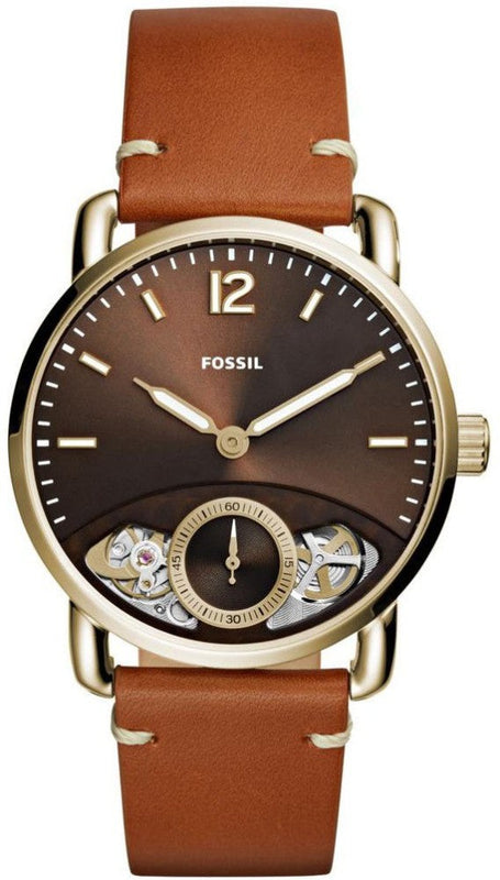  Shop Authentic Fossil The Commuter Twist Black Dial Brown Leather Strap Watch for Men -  ME1166 - Luxxuri