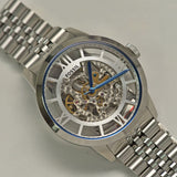 Shop Authentic Fossil Townsman Automatic Skeleton Silver Dial Silver Steel Strap Watch for Men - ME3044 - Luxxuri