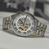  Shop Authentic Fossil Townsman Automatic Skeleton Silver Dial Silver Steel Strap Watch for Men - ME3044 - Luxxuri