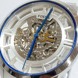  Shop Authentic Fossil Townsman Automatic Skeleton Silver Dial Silver Steel Strap Watch for Men - ME3044 - Luxxuri