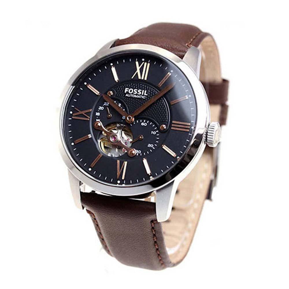  Shop Authentic Fossil Townsman Automatic Black Dial Brown Leather Strap Watch for Men - ME3061 - Luxxuri