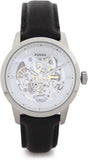  Shop Authentic Fossil Townsman Automatic Skeleton White Dial Black Leather Strap Watch for Men - ME3085 - Luxxuri