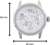  Shop Authentic Fossil Townsman Automatic Skeleton White Dial Black Leather Strap Watch for Men - ME3085 - Luxxuri