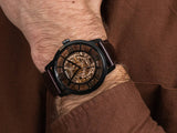  Shop Authentic Fossil Townsman Automatic Skeleton Brown Dial Brown Leather Strap Watch for Men - ME3098 - Luxxuri