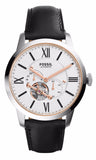  Shop Authentic Fossil Townsman Automatic White Dial Black Leather Strap Watch for Men - ME3104 - Luxxuri