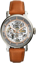  Shop Authentic Fossil Boyfriend Automatic Skeleton Silver Dial Brown Leather Strap Watch for Women - ME3109 - Luxxuri