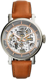  Shop Authentic Fossil Boyfriend Automatic Skeleton Silver Dial Brown Leather Strap Watch for Women - ME3109 - Luxxuri
