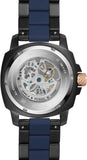  Shop Authentic Fossil Modern Machine Automatic Skeleton Blue Dial Two Tone Steel Strap Watch for Men - ME3133 - Luxxuri