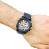 Shop Authentic Fossil Modern Machine Automatic Skeleton Blue Dial Two Tone Steel Strap Watch for Men - ME3133 - Luxxuri
