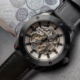  Shop Authentic Fossil Modern Machine Automatic Skeleton Grey Dial Black Steel Strap Watch for Men - ME3134 - Luxxuri