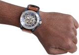  Shop Authentic Fossil Modern Machine Automatic Skeleton Silver Dial Brown Leather Strap Watch for Men - ME3135 - Luxxuri