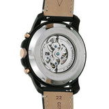  Shop Authentic Fossil Grant Sport Automatic Skeleton Black Dial Black Leather Strap Watch for Men - ME3138 - Luxxuri