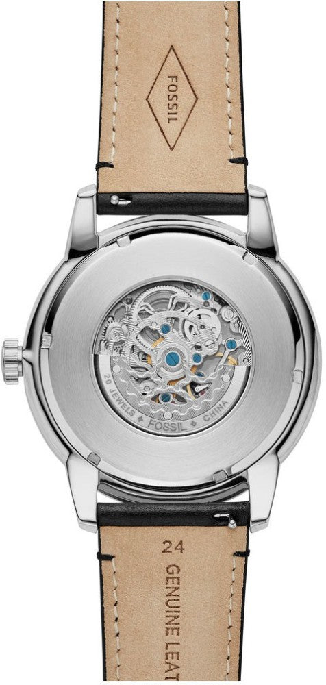  Shop Authentic Fossil Townsman Skeleton Black Dial Black Leather Strap Watch for Men - ME3153 - Luxxuri