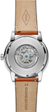  Shop Authentic Fossil Townsman Automatic Skeleton Blue Dial Brown Leather Strap Watch for Men - ME3154 - Luxxuri