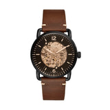  Shop Authentic Fossil Commuter Automatic Black Dial Brown Leather Strap Watch for Men - ME3158 - Luxxuri
