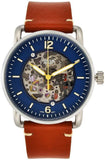  Shop Authentic Fossil Commuter Automatic Skeleton Blue Dial Brown Leather Strap Watch for Men - ME3159 - Luxxuri