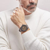  Shop Authentic Fossil Bronson Automatic Skeleton Black Dial Brown Leather Strap Watch for Men - ME3219 - Luxxuri