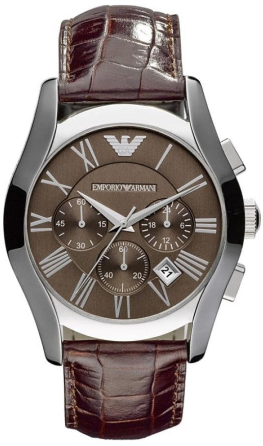  Shop Authentic Emporio Armani Valente Chronograph Brown Dial Brown Leather Strap Watch For Men - AR0671 - Luxxuri