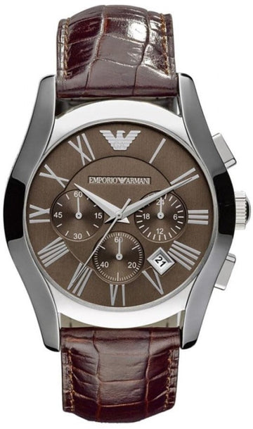  Shop Authentic Emporio Armani Valente Chronograph Brown Dial Brown Leather Strap Watch For Men - AR0671 - Luxxuri