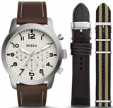  Shop Authentic Fossil Pilot Chronograph White Dial Brown Leather Strap Watch for Men - FS5146 - Luxxuri