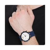  Shop Authentic Guess Caliber Chronograph White Dial Blue Silicone Strap Watch for Men - W0864G5 - Luxxuri