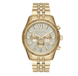  Shop Authentic Michael Kors Lexington Chronograph Gold Dial Gold Steel Strap Watch For Men - MK8579 - Luxxuri