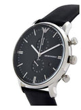  Shop Authentic Emporio Armani Gianni Chronograph Black Dial Black Leather Strap Watch For Men - AR0397 - Luxxuri