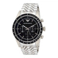  Shop Authentic Emporio Armani Tazio Chronograph Black Dial Silver Steel Strap Watch For Men - AR5988 - Luxxuri