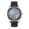  Shop Authentic Guess Pinnacle Chronograph Quartz Blue Dial Brown Leather Strap Watch For Men - W0673G1 - Luxxuri